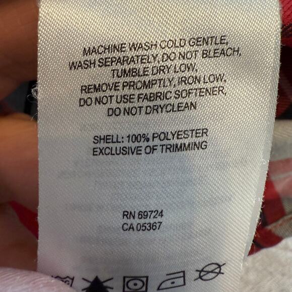 Men's Columbia Red White Black Plaid Button Down Long Sleeve Size L - Picture 8 of 8